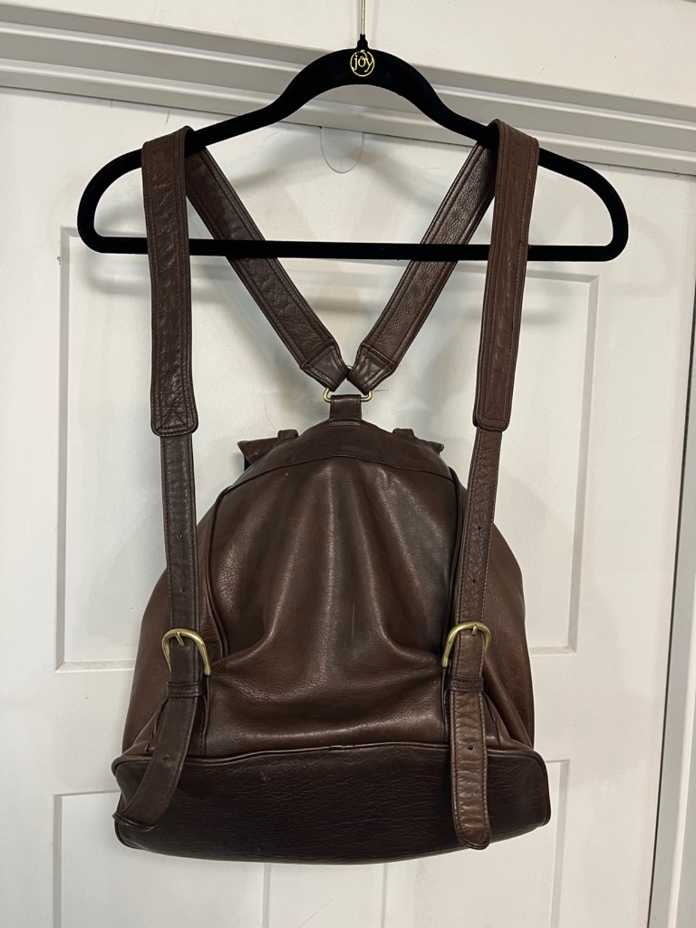 Boulder Ridge Brown Leather drawstring  Backpack Bag - Picture 3 of 16